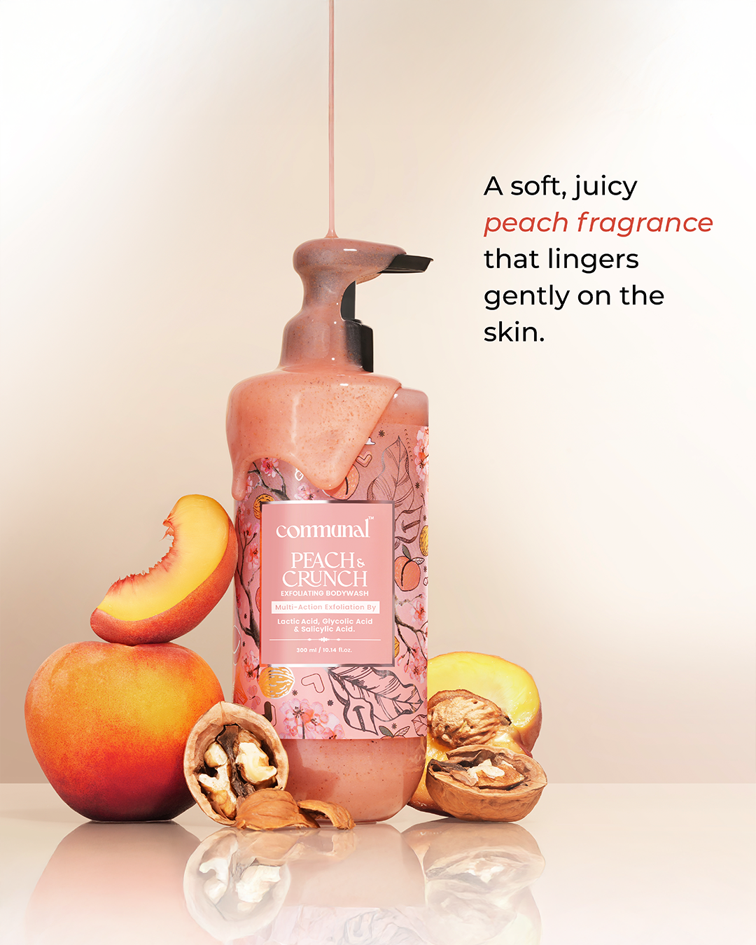 Peach and Crunch Exfoliating Body Wash